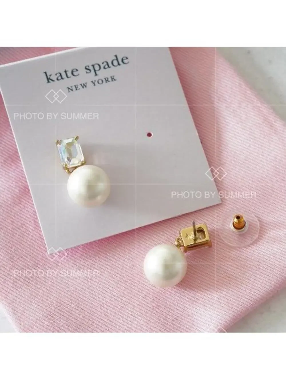 Kate Spade Shine On Emerald Cut Pearl Drop Earrings
